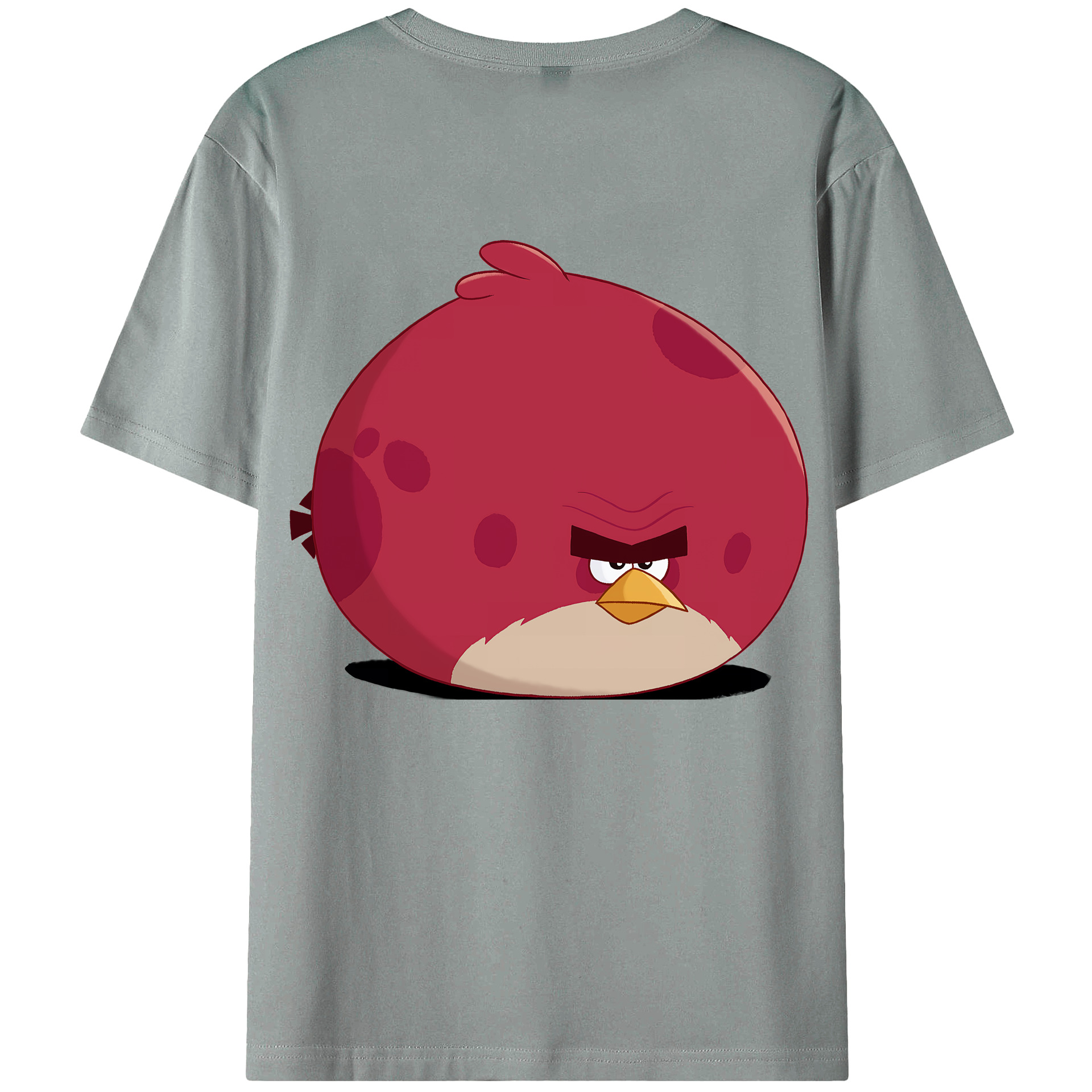 （画像用） Angry Birds アングリーバード 綿100％ メンズ半袖Tシャツ（バックプリント） 通気性